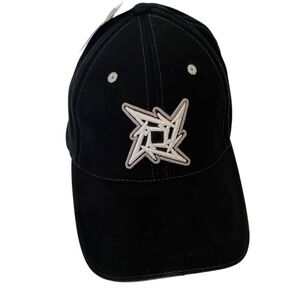 Vtg Metallica Bio-Domes Ninja Star Logo Black Baseball Cap Adjustable Y2K Band